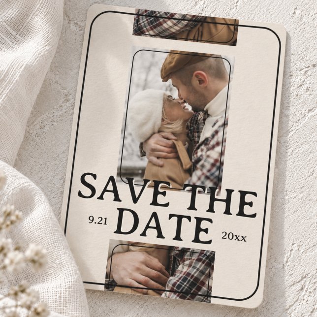 Redaktionellt Fotogaller Grid Spara datum Inbjudningar (Editorial Photo Grid Save the Date Invitation)