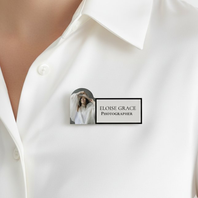 Redaktionellt Svart Logotyp Fotograf Namnbricka (Market your photography business in style!)