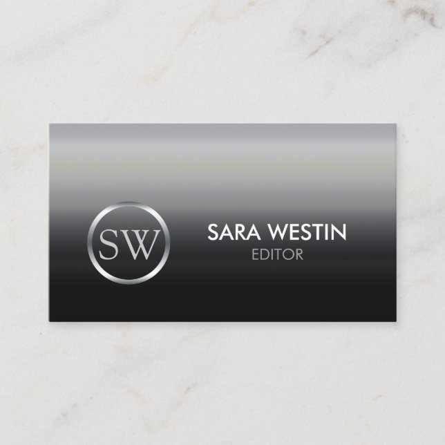 Redaktör Tryck Utgivning Elegant Monogram Visitkort (Framsida)