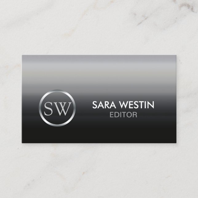 Redaktör Tryck Utgivning Elegant Monogram Visitkort (Framsida)
