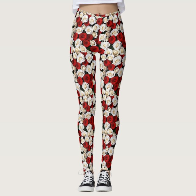 RedandWhiteRoses Leggings (Framsida)