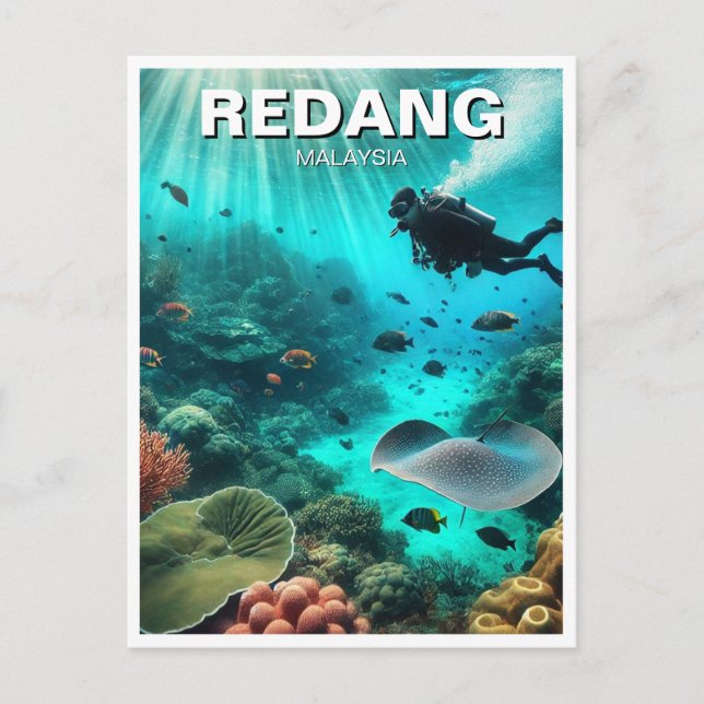 Redang Malaysia Dyka Vykort (Framsida)