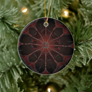 Redback Spider Fractal Art. Julgransprydnad Keramik
