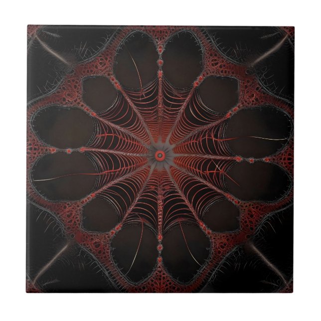 Redback Spider Fractal Art. Kakelplatta (Framsidan)
