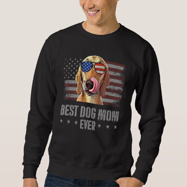 Redbone Coonhound Best Hund Mamma någonsin Retro U Lång Ärmad Tröja (Framsida)