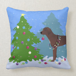 Redbone Coonhound Decoration Julgran Kudde