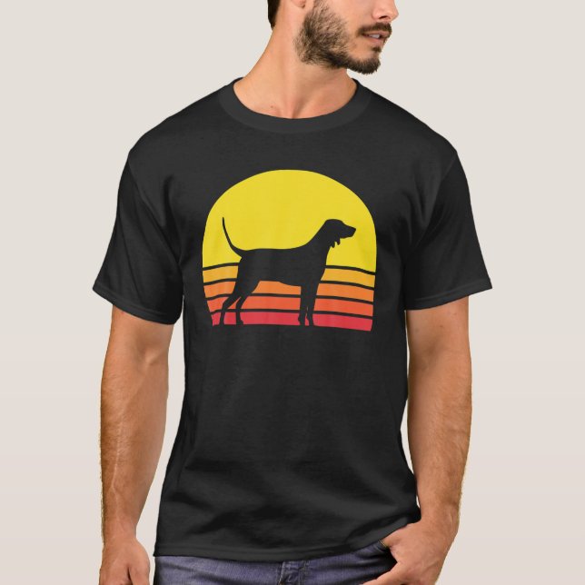 Redbone Coonhound Dog Silhouette T Shirt (Framsida)