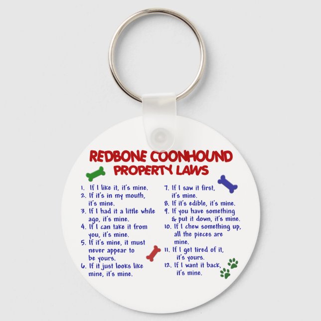 REDBONE COONHOUND EGENDOM LAGSTIFTNING 2 NYCKELRING (Framsida)