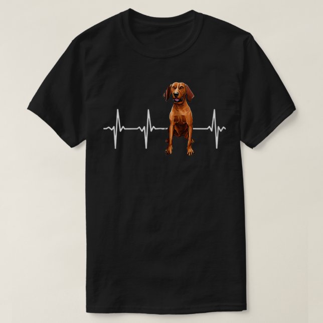 Redbone Coonhound Heartslag Hund älskare Zip T Shirt (Design framsida)
