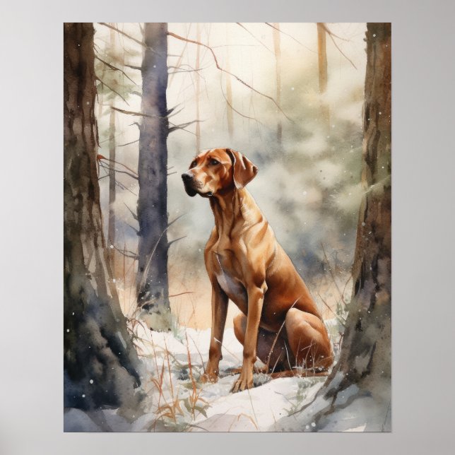 Redbone Coonhound Hund Art Print Poster (Framsidan)