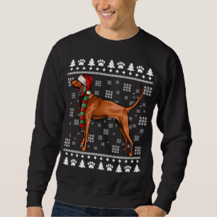 Redbone Coonhound Hund Santa Hat Julafton Ugly Chr Lång Ärmad Tröja