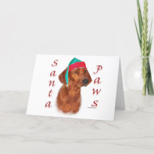 Redbone Coonhound Santa Tassar Helgkort