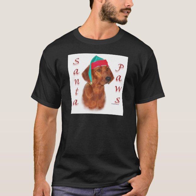 Redbone Coonhound Santa Tassar T-shirt (Framsida)
