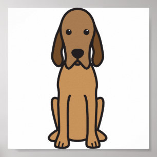 Redbone Coonhound-Tecknad, Hund Poster