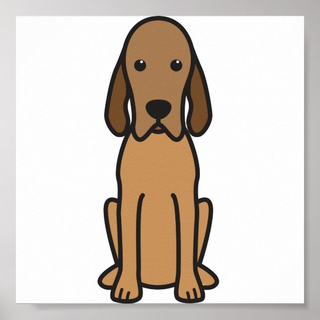 Redbone Coonhound-Tecknad, Hund Poster (Framsidan)