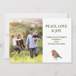 Redbröst Robin Bird Modern Photograph Photo Julkort