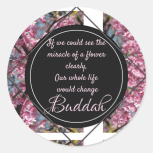 Redbud Grenar Budda Flower Citat Runt Klistermärke