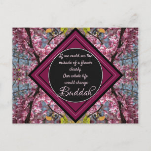 Redbud Grenar Budda Flower Citat Vykort