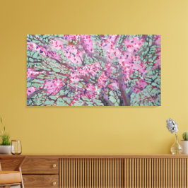Redbud På En Matt Grön Himmel / Konstnär Larry Ler Canvastryck