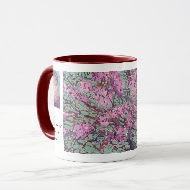 Redbud På En Matt Grön Himmel / Konstnär Larry Ler Mugg (Framsida vänster)