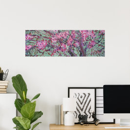 Redbud På En Matt Grön Himmel / Konstnär Larry Ler Poster