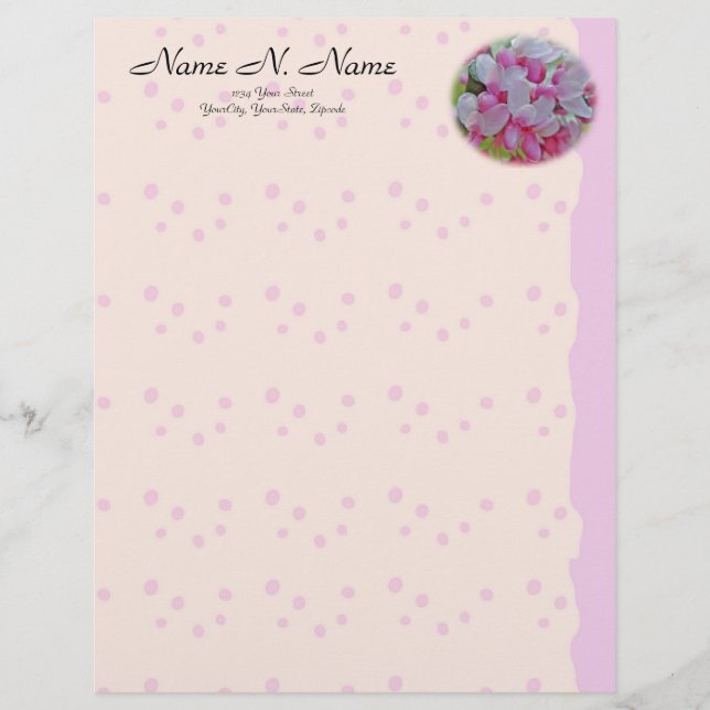 Redbud Träd Blommars Letterhead Brevhuvud (Framsida)