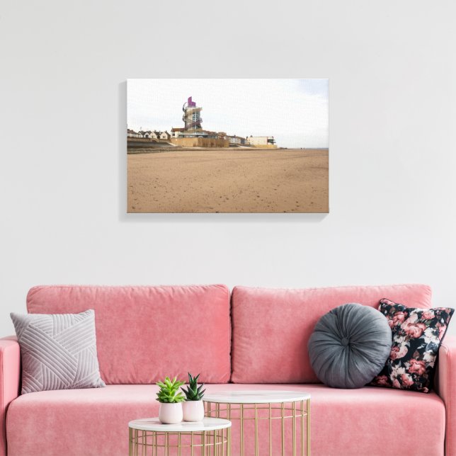 Redcar Beach och Beacon Canvastryck (Insitu (Vardagsrum))
