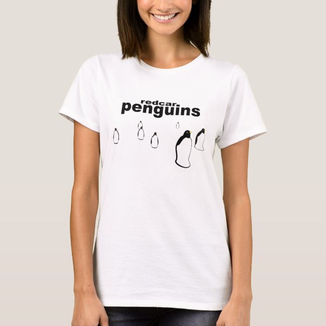 REDCAR-T-tröjaRedcar pingvin (svarten & vit) Tee Shirt (Framsida)