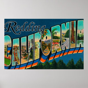 Redding Kalifornien - stora brevplatser Poster