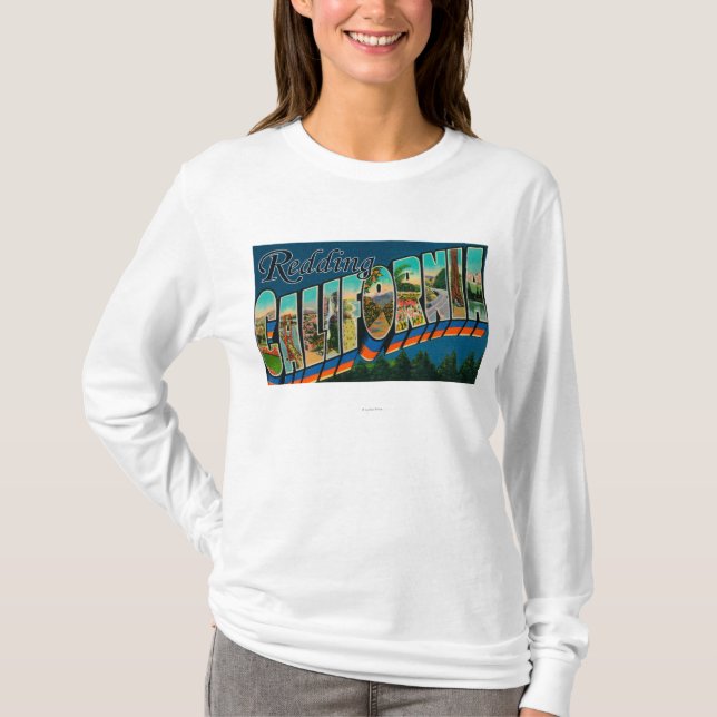 Redding Kalifornien - stora brevplatser T-shirt (Framsida)