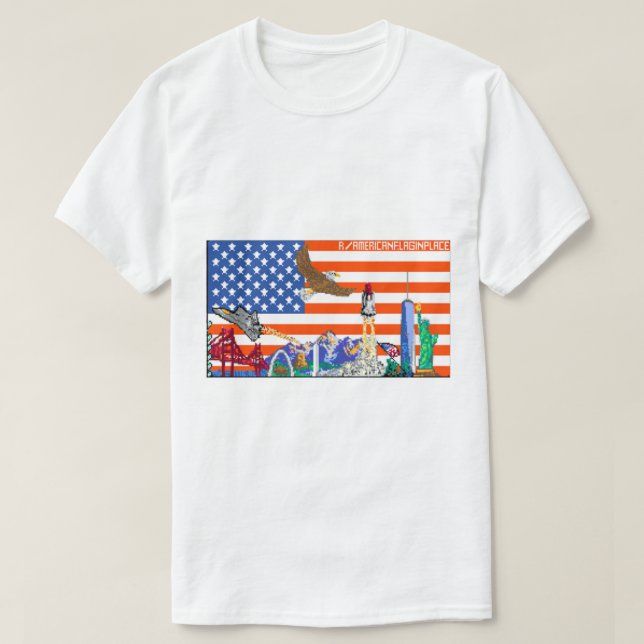 Reddit R Ställe USA flagga T Shirt (Design framsida)