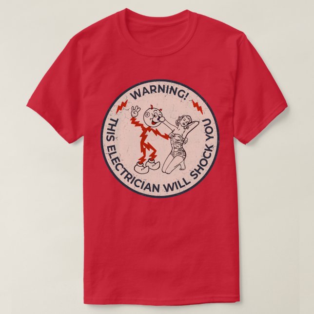 Reddy Kilowatt elektrikern kommer att chockera dig T Shirt (Design framsida)