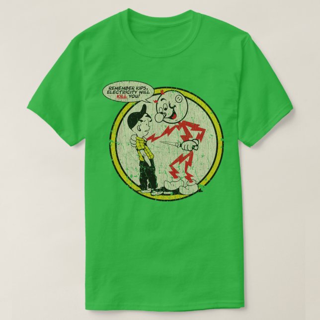 Reddy Kilowatt Remember KidsElectricity Will Kill  T Shirt (Design framsida)