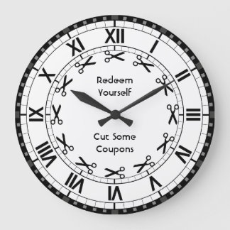 Redeem Yourself - cut some Coupons Funny Scissors Stor Klocka