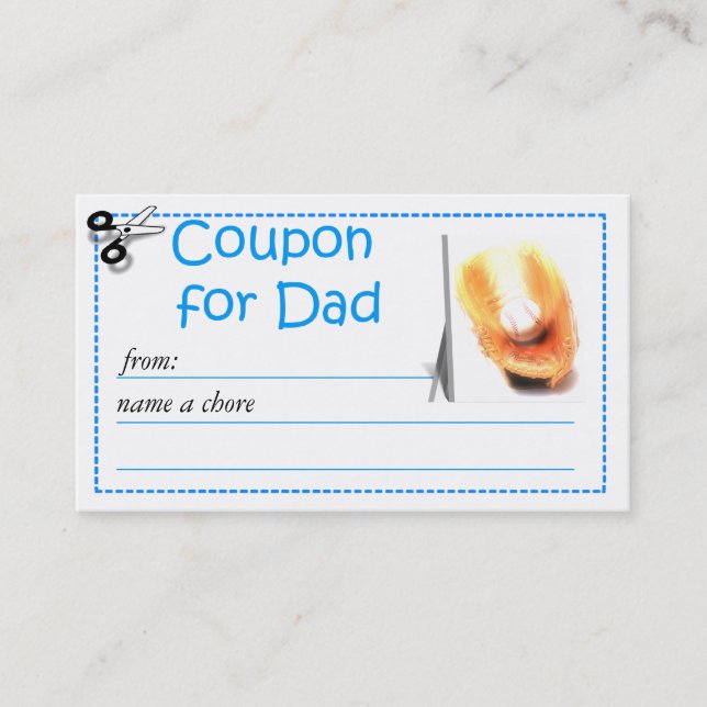 Redeemable Chore Coupon for Parents Rabattkort (Framsida)