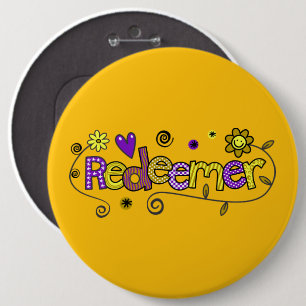 Redeemer I Doodles I YlwOrg I 6x6-knapp Knapp