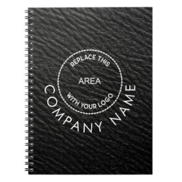 Rederiet Namn Logotyp Black Faux Leather Effect Anteckningsbok