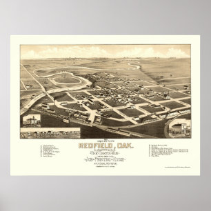 Redfield, SD Panoramic Karta - 1883 Poster