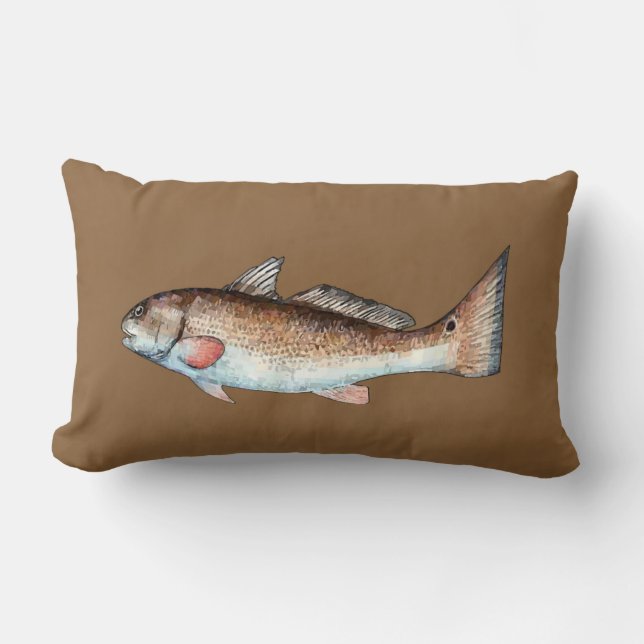 Redfish på brunt kudder lumbarkudde (Framsida)