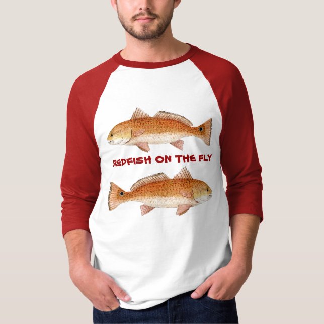 Redfish/rött trummar dräkt tee shirt (Framsida)