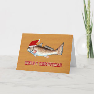 Redfish Santa Hat jul Helgkort