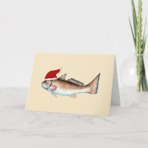 Redfish Santa Hat jul Helgkort