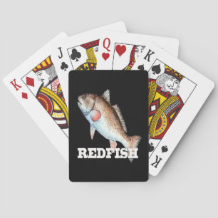 Redfish som leker kort (svarten) spel kort