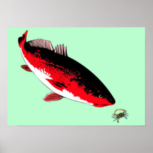 Redfish vs. krabbatryck poster