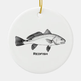 Redfishillustration Julgransprydnad Keramik
