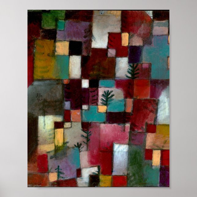 Redgreen och Violet-Gult Rhythm : Paul Klee 1920 Poster (Framsidan)