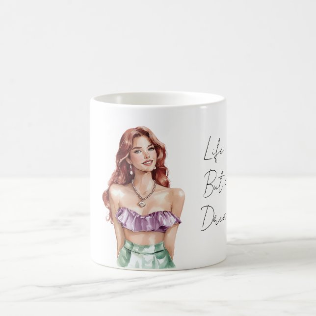 Redhead Female Purple Green Kaffemugg (Center)