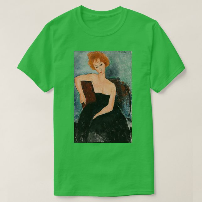 Redhead Girl in Evening Dress av Amedeo Modiglia T Shirt (Design framsida)