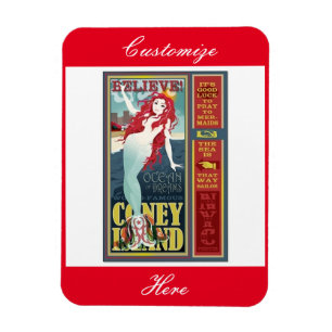 redheaded coneyösjöjungfru magnet