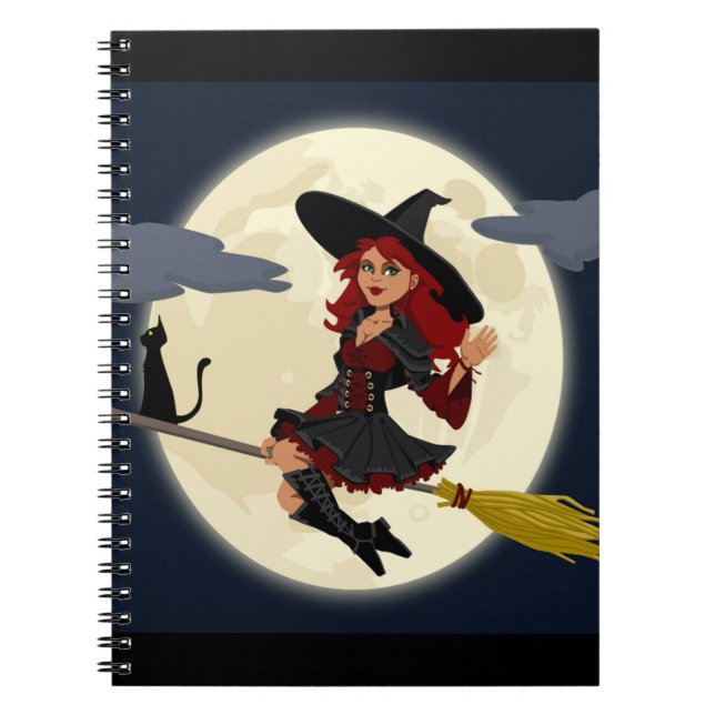 REDHEATED HALLOWEEN WITCH ANTECKNINGSBOK MED SPIRAL (Framsidan)